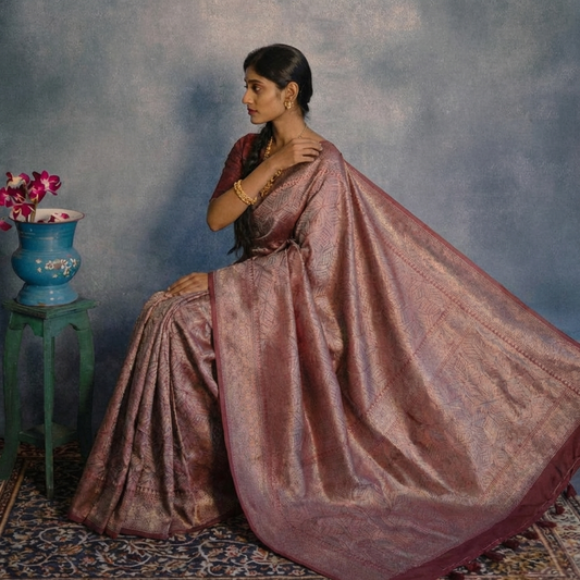 Pink Handloom Banarasi Brocade Sarees - BNRPNK173